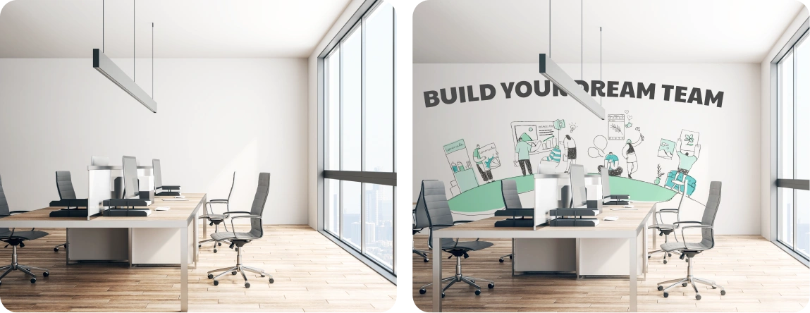 Workspace Wall Branding | Plaster